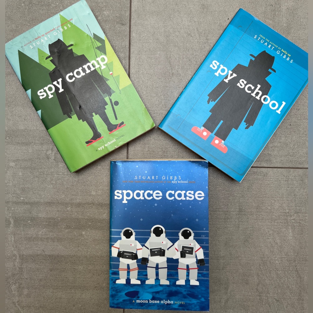 Kids Bundle of 3 Stuart Gibbs books - Spy School, Spy Camp & Space Case!